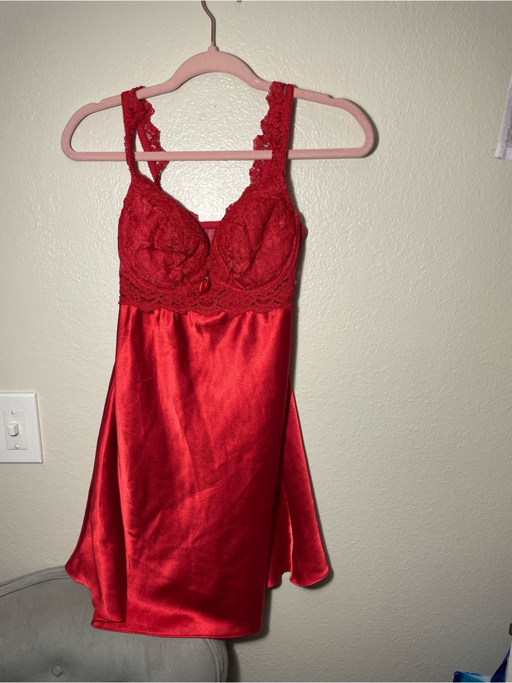 Victoria's Secret Red Lace & Satin Chemise